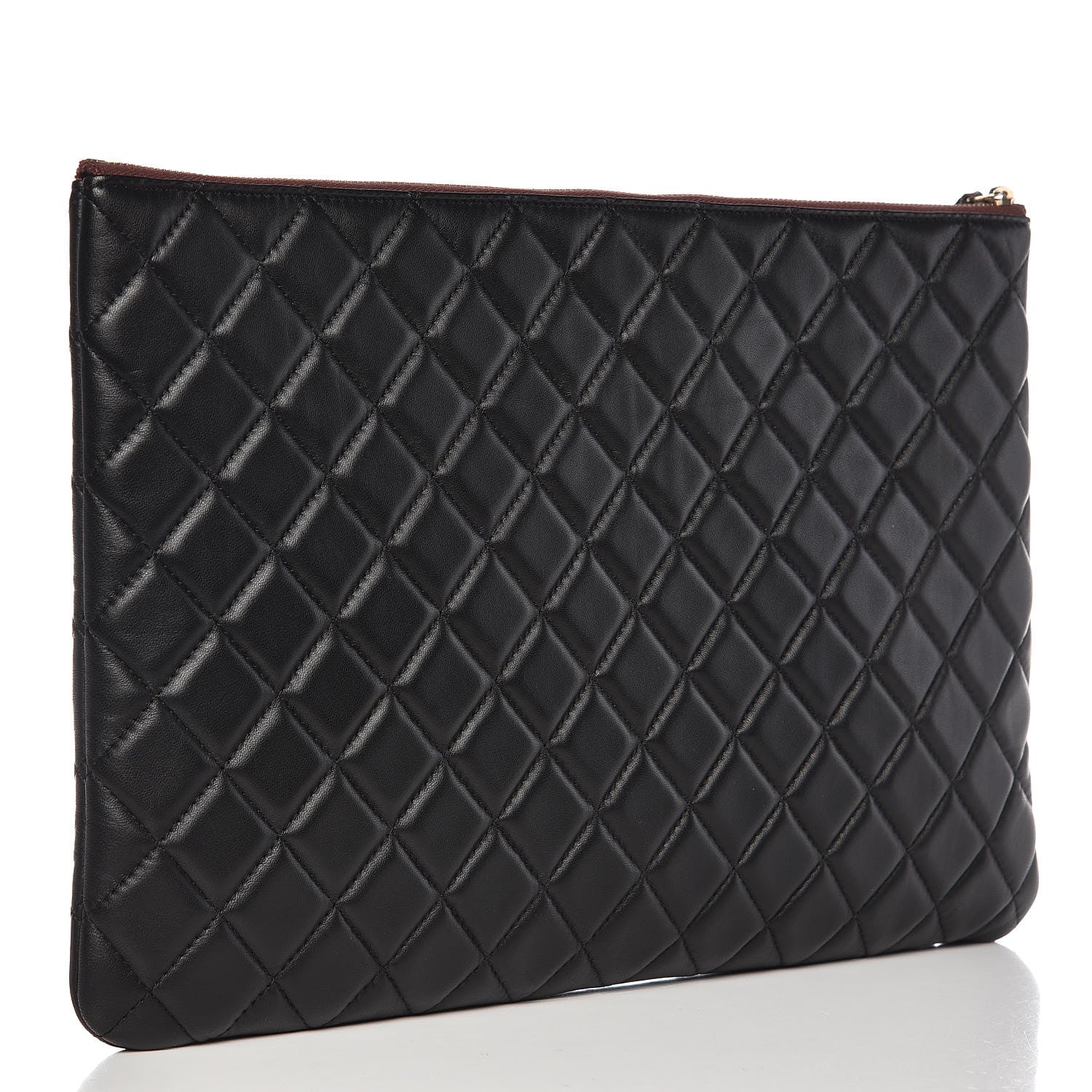 Chanel Lambskin Quilted Large Cosmetic Case Black 3 of 7