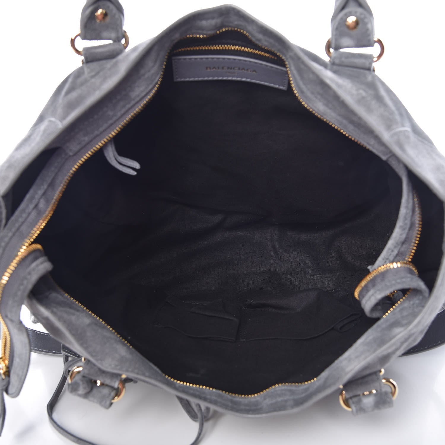 Balenciaga Baby Daim Suede Gold Metallic Edge Hardware City Gris Plomb 8 of 11