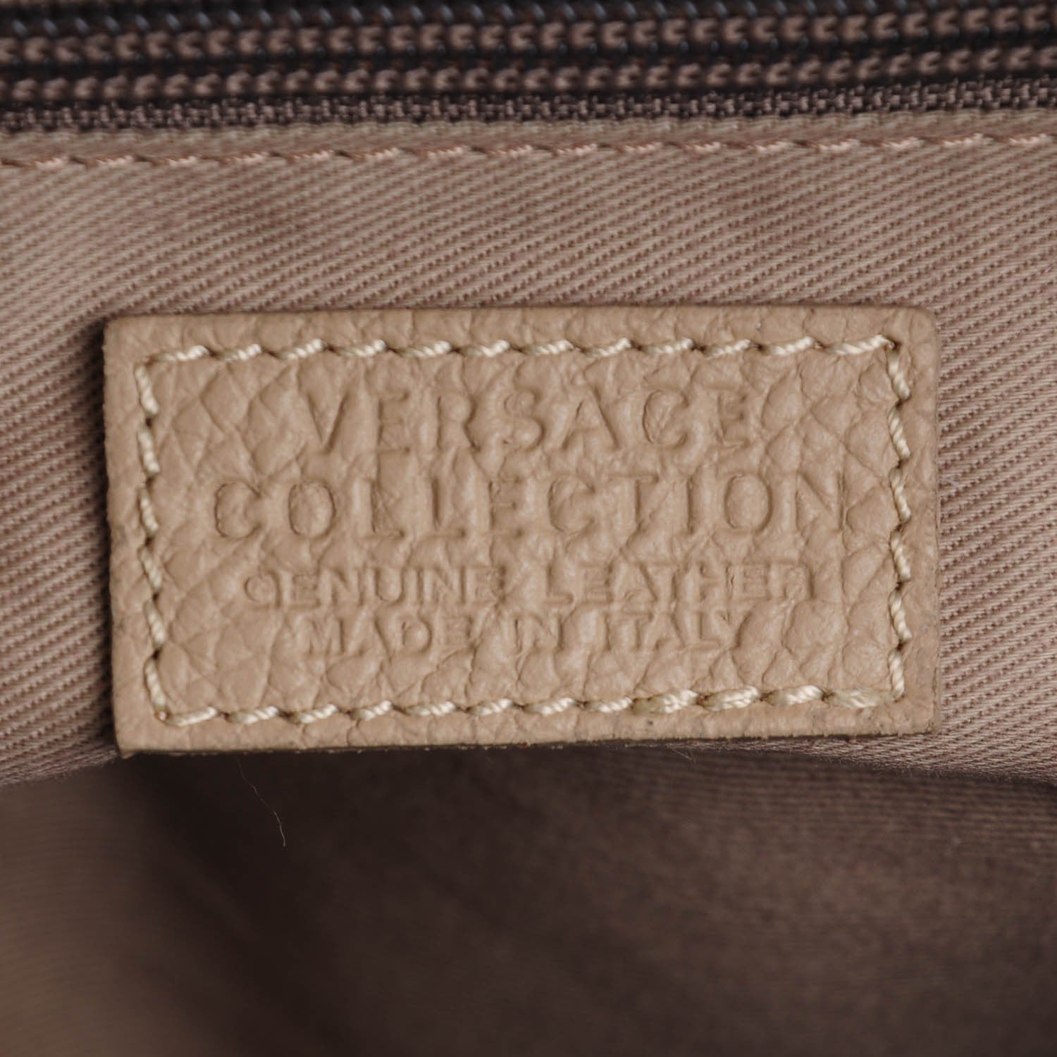 Versace Vitello Boxy Satchel Sand 6 of 6