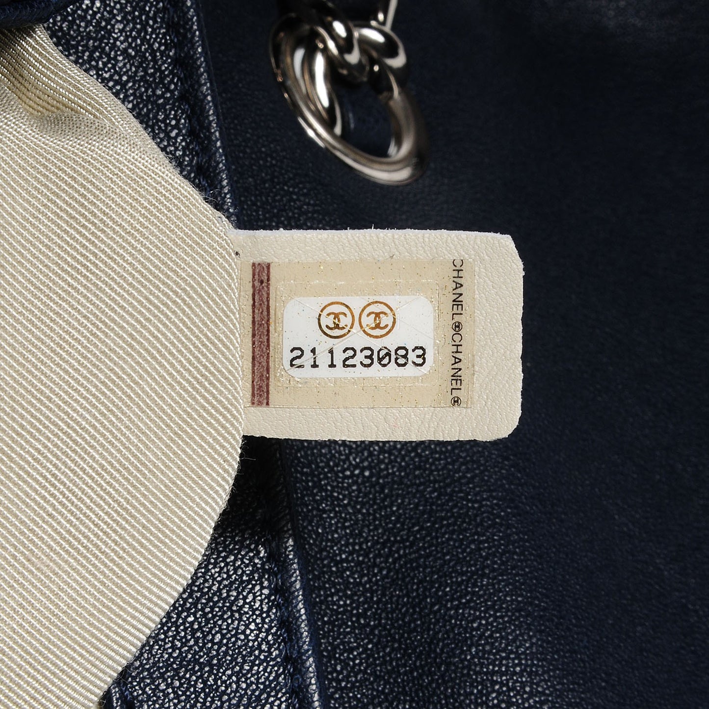 Washed Lambskin Mini Chain Around Messenger Dark Navy Blue