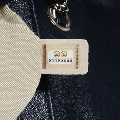 Chanel Washed Lambskin Mini Chain Around Messenger Dark Navy Blue 8 of 8