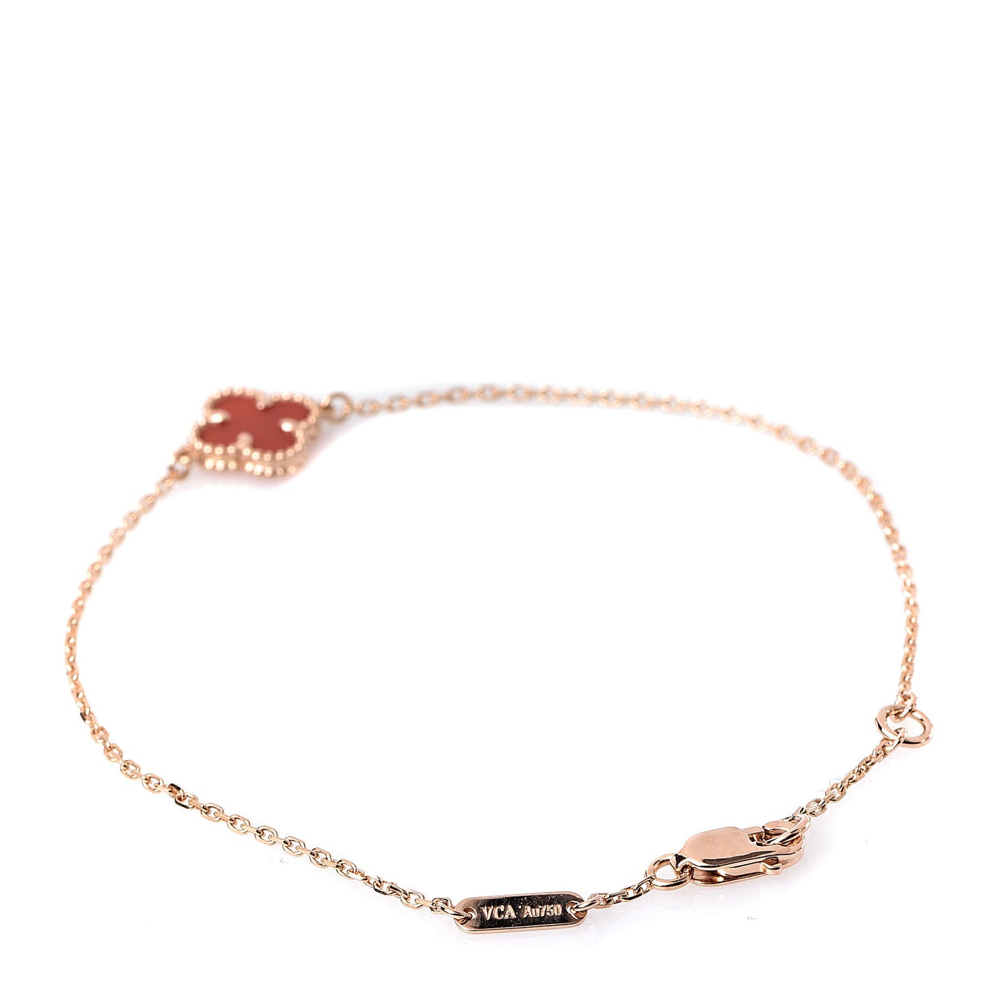 18K Rose Gold Carnelian Sweet Alhambra Bracelet