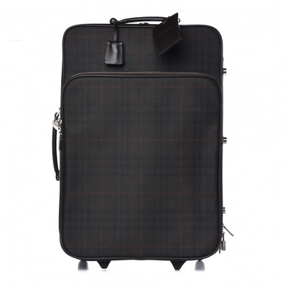 Burberry Smoked Haymarket Check Carry-On Suitcase Chocolate 1 of 13