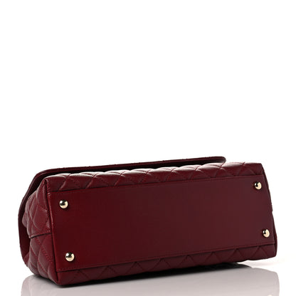 Chanel Caviar Lizard Embossed Quilted Small Coco Handle Flap Burgundy 4 of 9