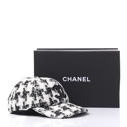Chanel Tweed CC Cap Hat M Black White 7 of 7