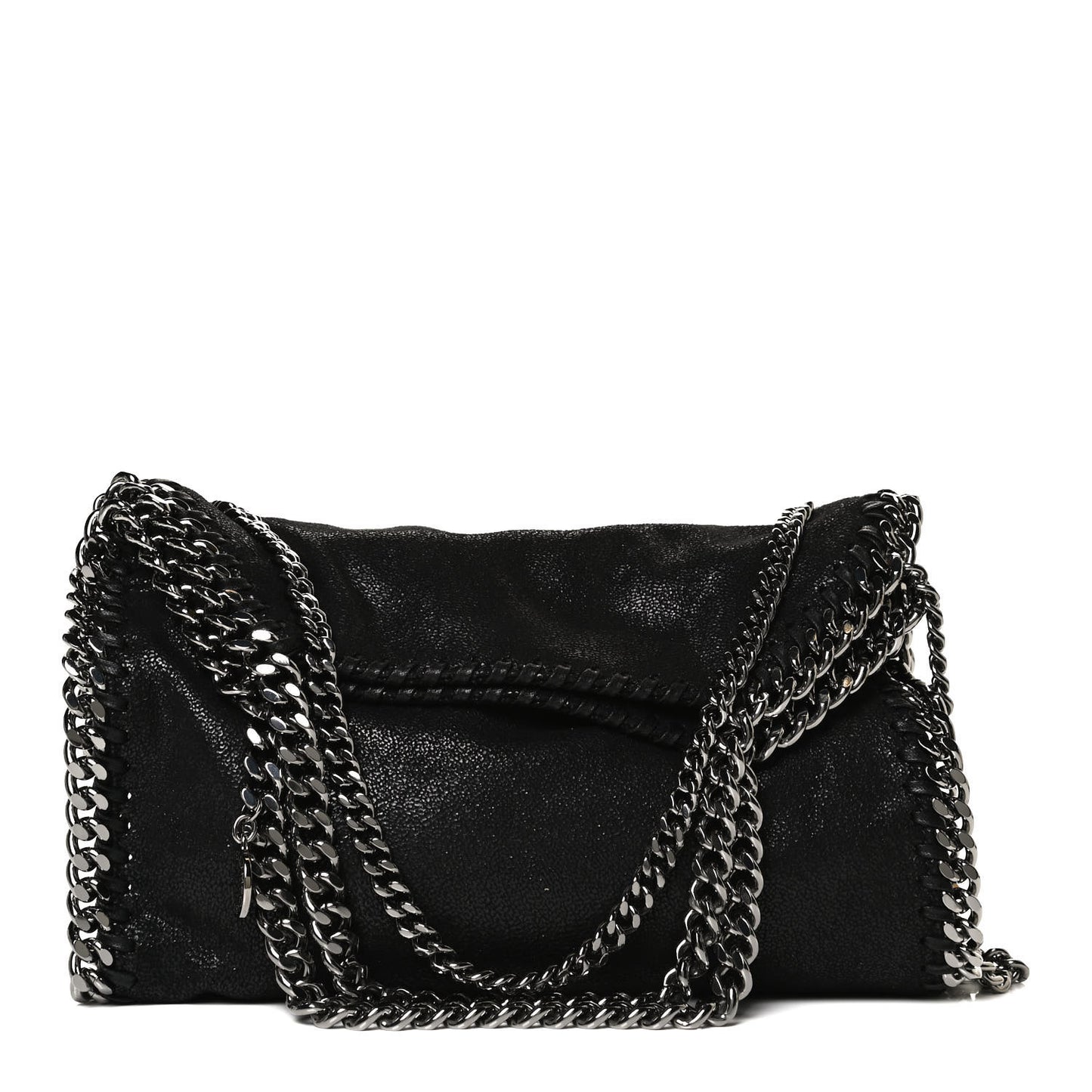 Shaggy Deer Mini Falabella Fold Over Tote Black