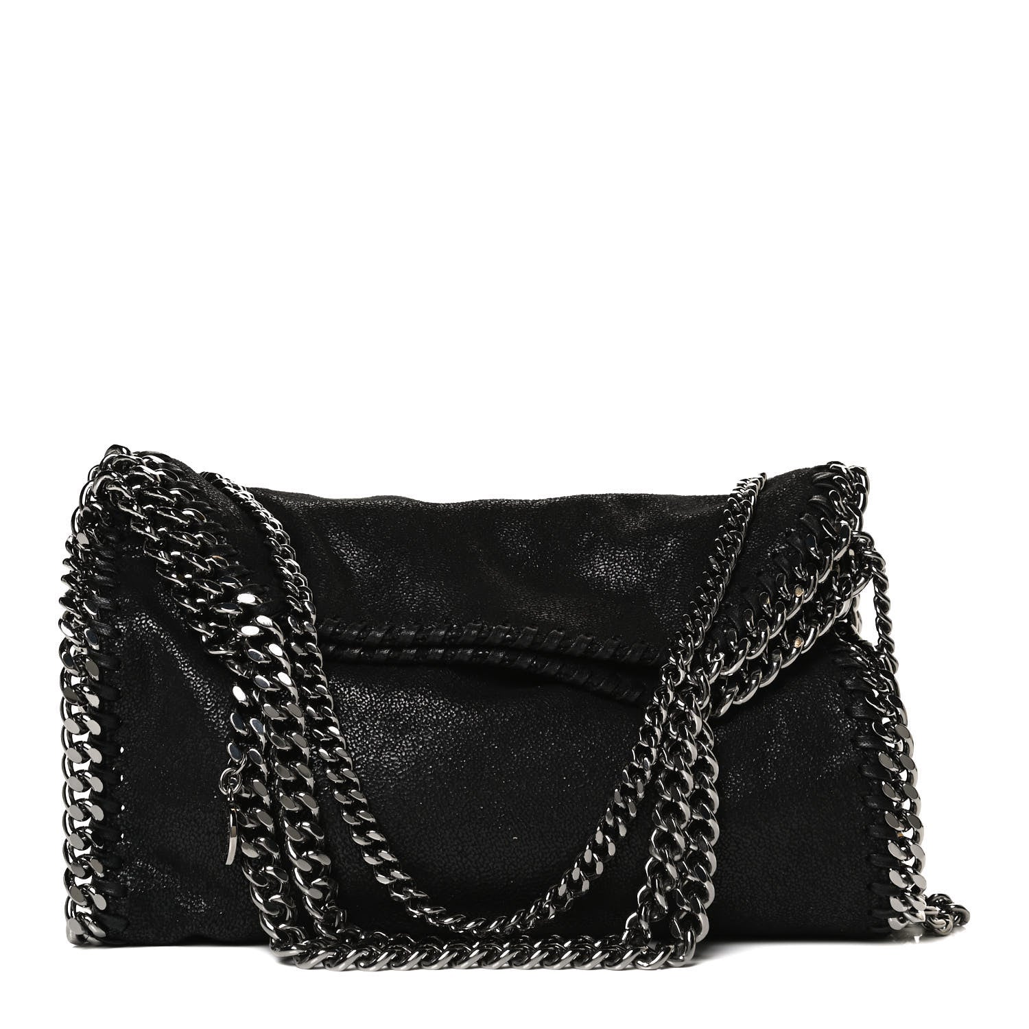 Stella McCartney Shaggy Deer Mini Falabella Fold Over Tote Black 1 of 10