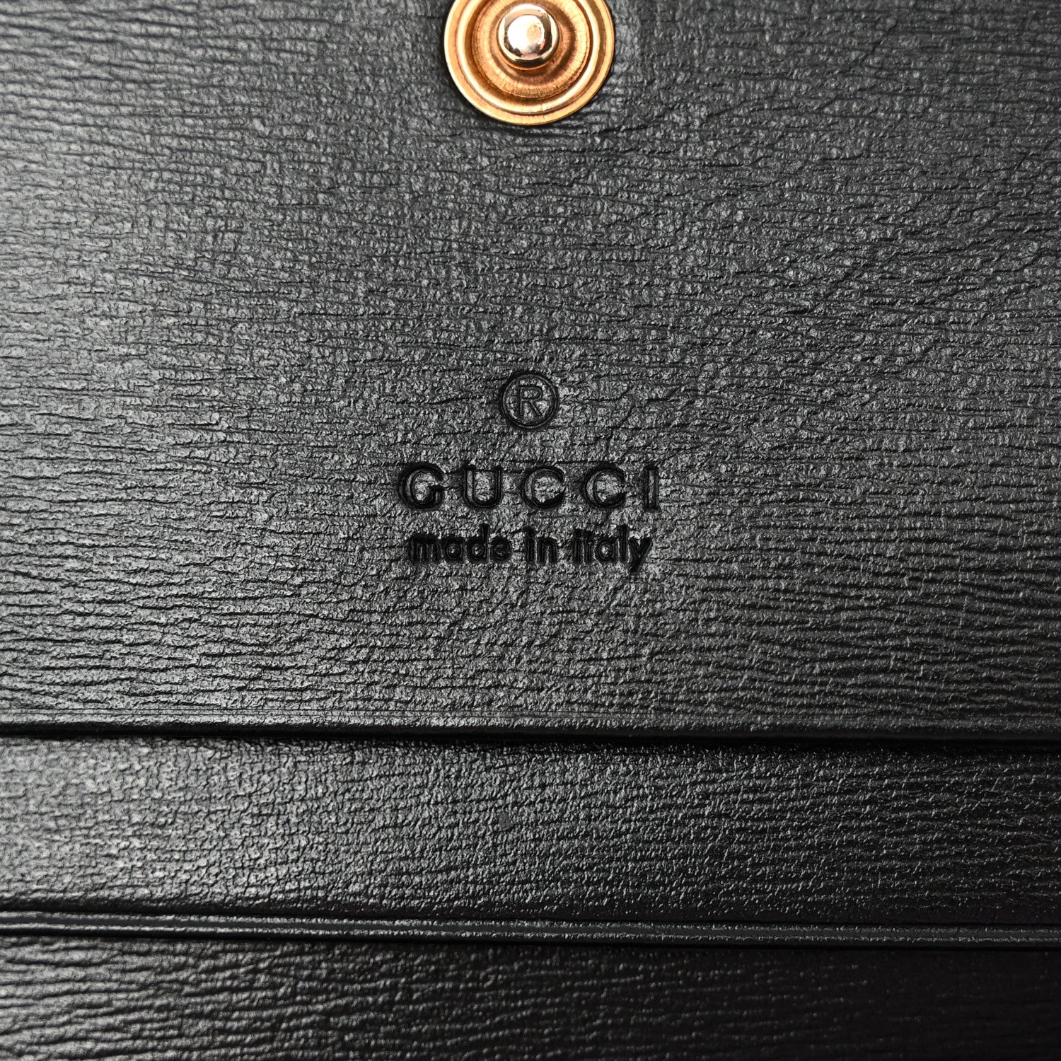 Gucci Calfskin Web Trapuntata GG Marmont Card Case Wallet Black 7 of 10