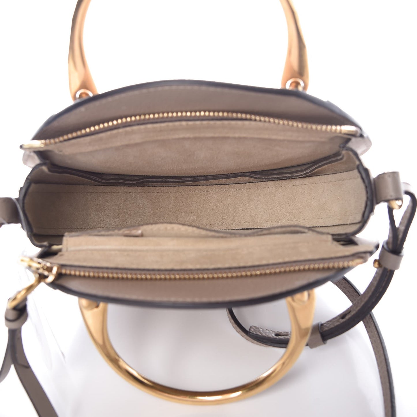 Smooth Calfskin Suede Patchwork Studded Small Pixie Bag Motty Grey