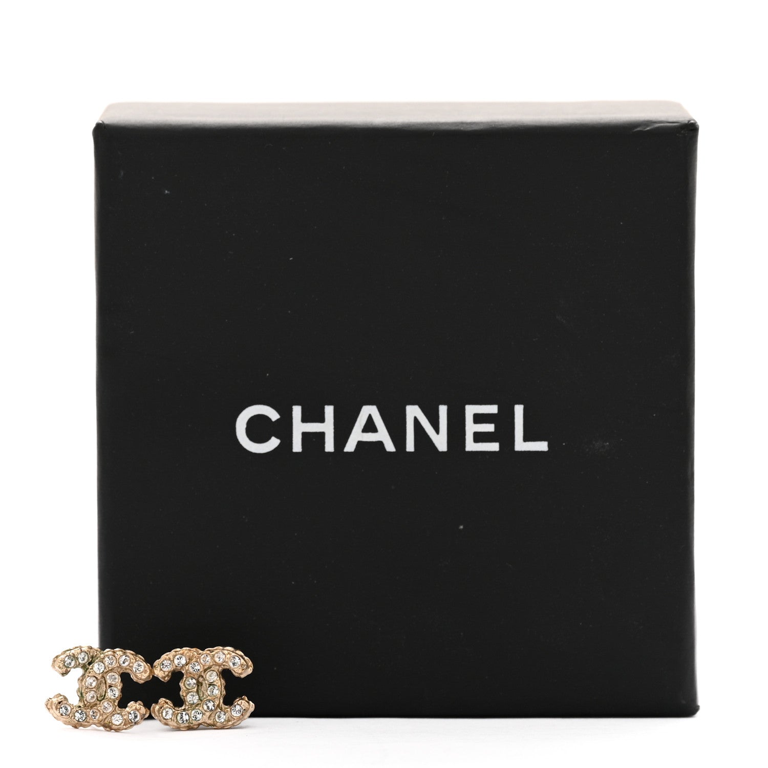 Chanel Crystal Mini CC Earrings Gold 5 of 5