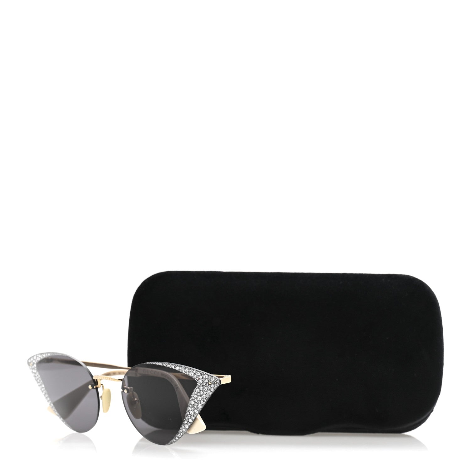 Gucci Metal Crystal Geometrical Frame Sunglasses GG0895S Silver Gold 9 of 9