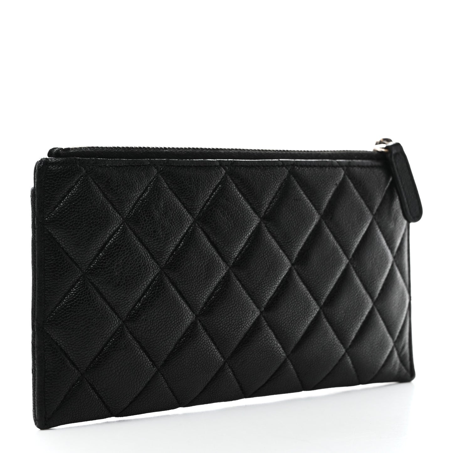 Caviar Quilted Classic Zip Boy Pouch Black