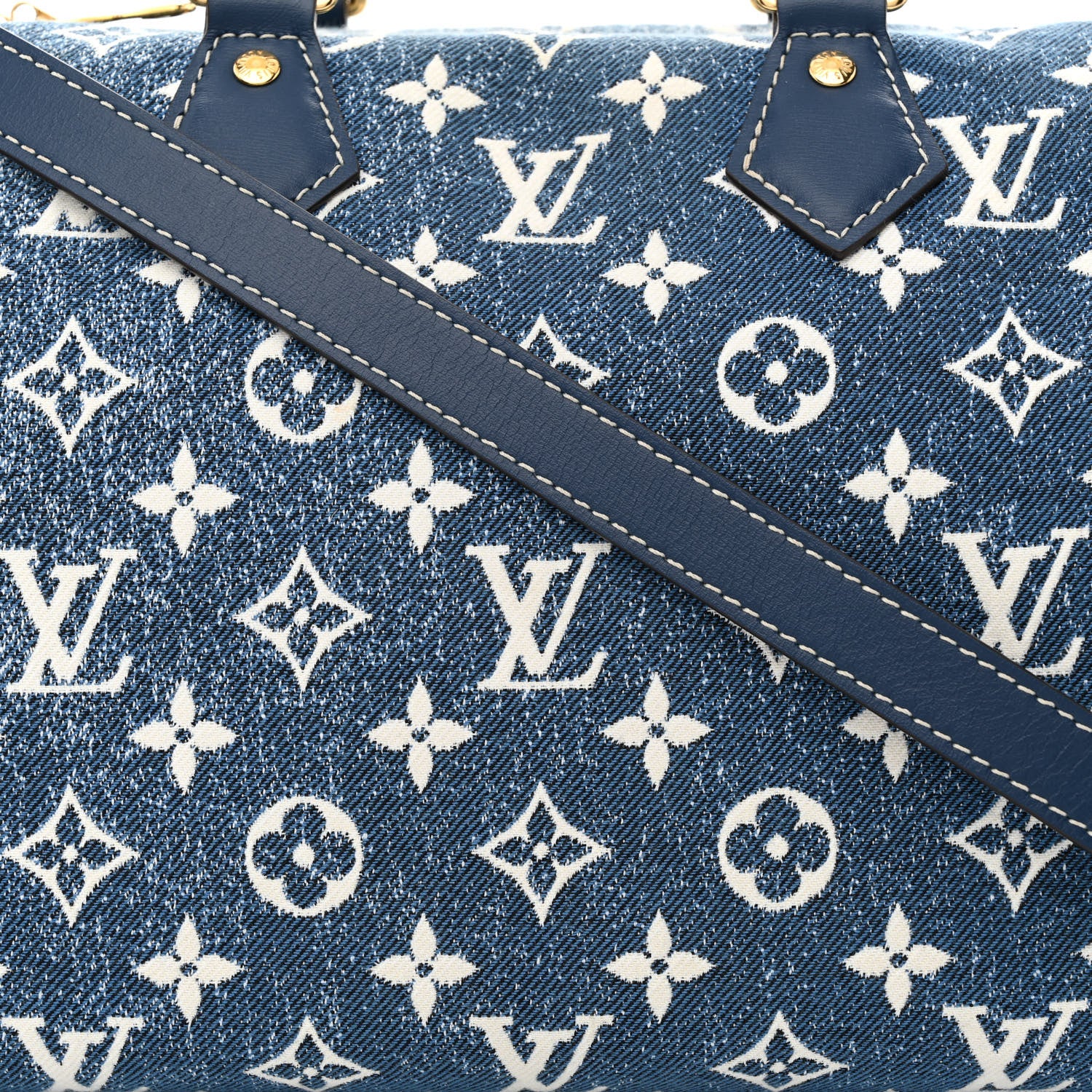 Louis Vuitton Monogram Jacquard Denim Speedy Bandouliere 25 Bleu 7 of 9