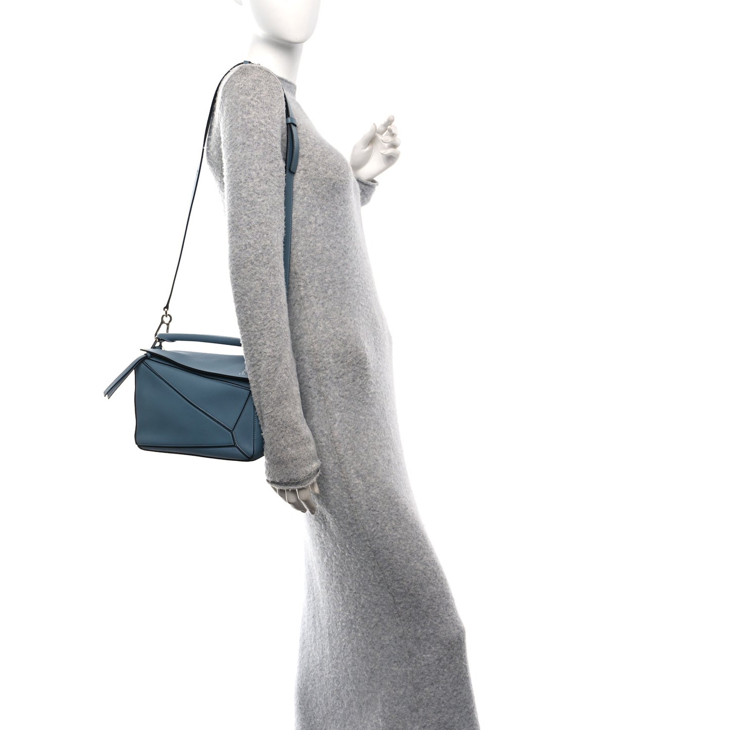 Calfskin Small Puzzle Bag Stone Blue