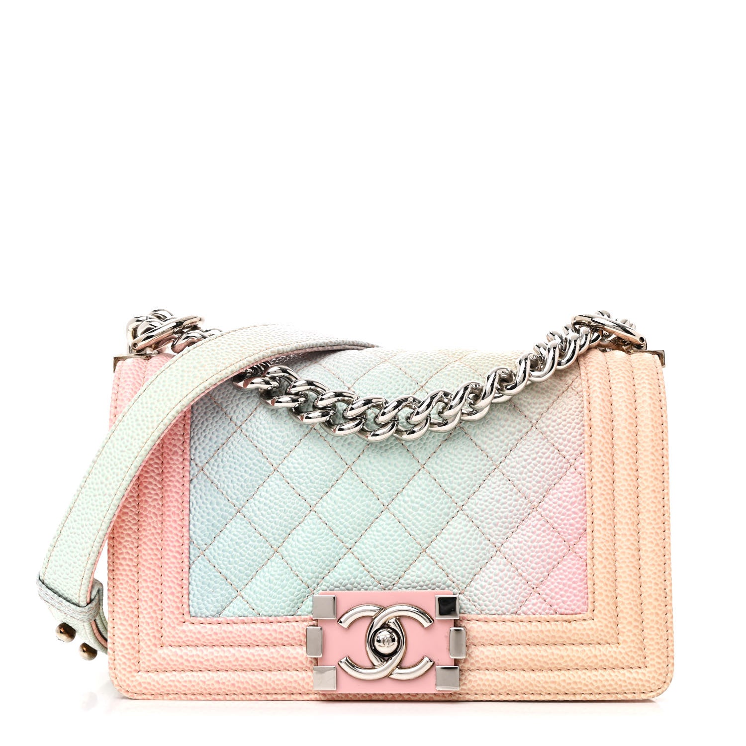 Chanel Caviar Quilted Small Cuba Rainbow Boy Flap Multicolor 1 of 12