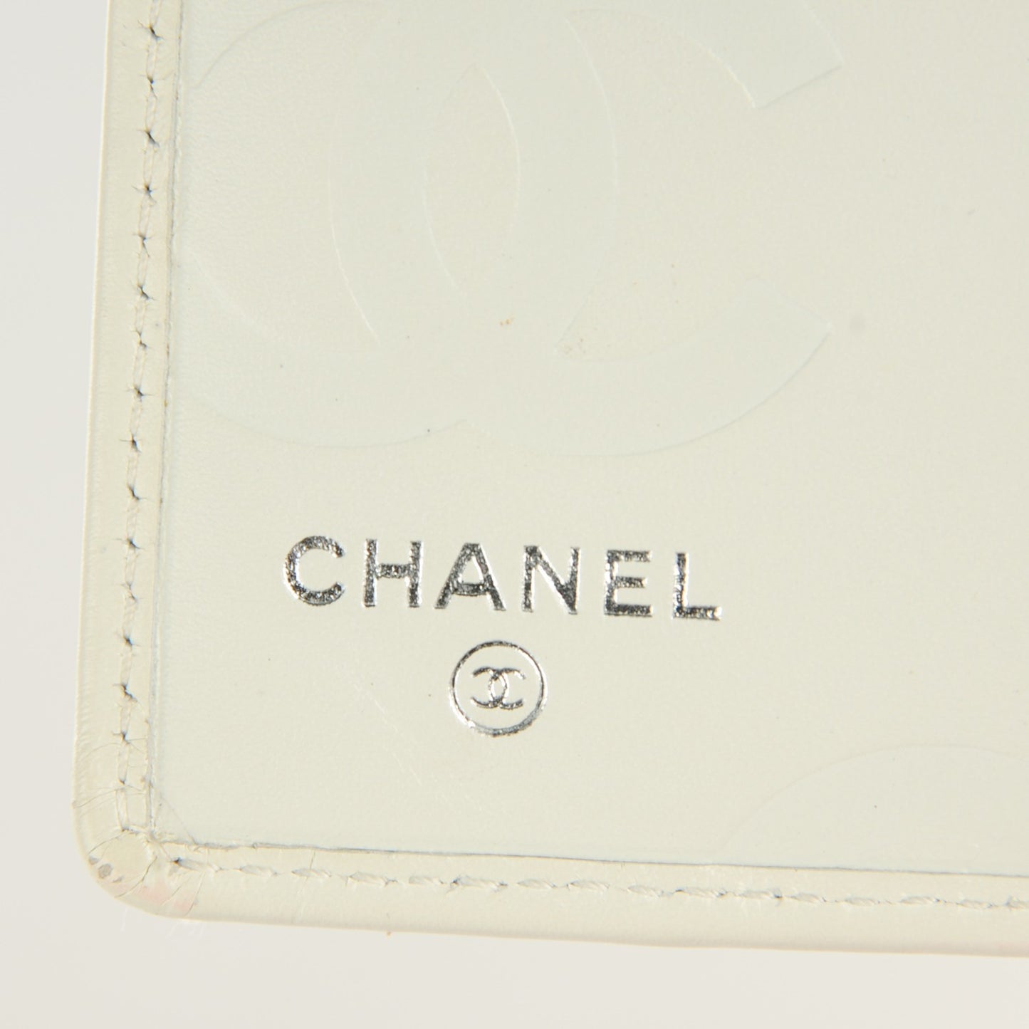 Calfskin Python Quilted Cambon Yen Wallet White