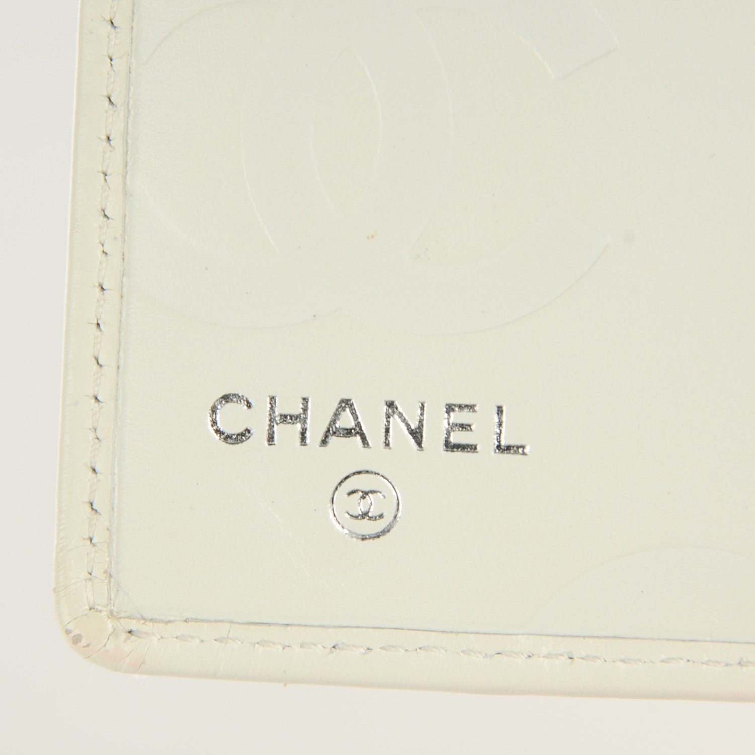Chanel Calfskin Python Quilted Cambon Yen Wallet White 6 of 8