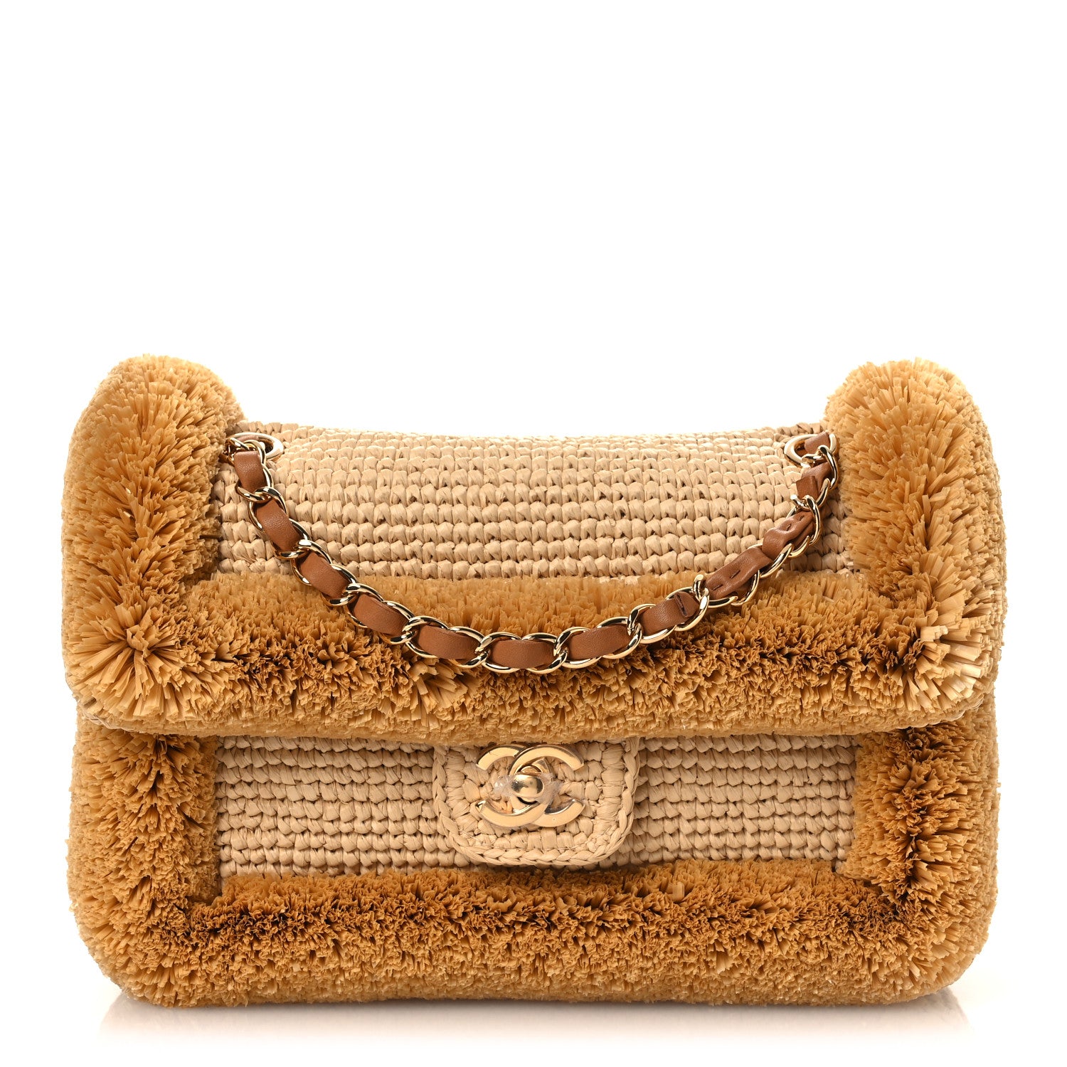 Chanel Braided Raffia Coco Beach Flap Beige 1 of 13