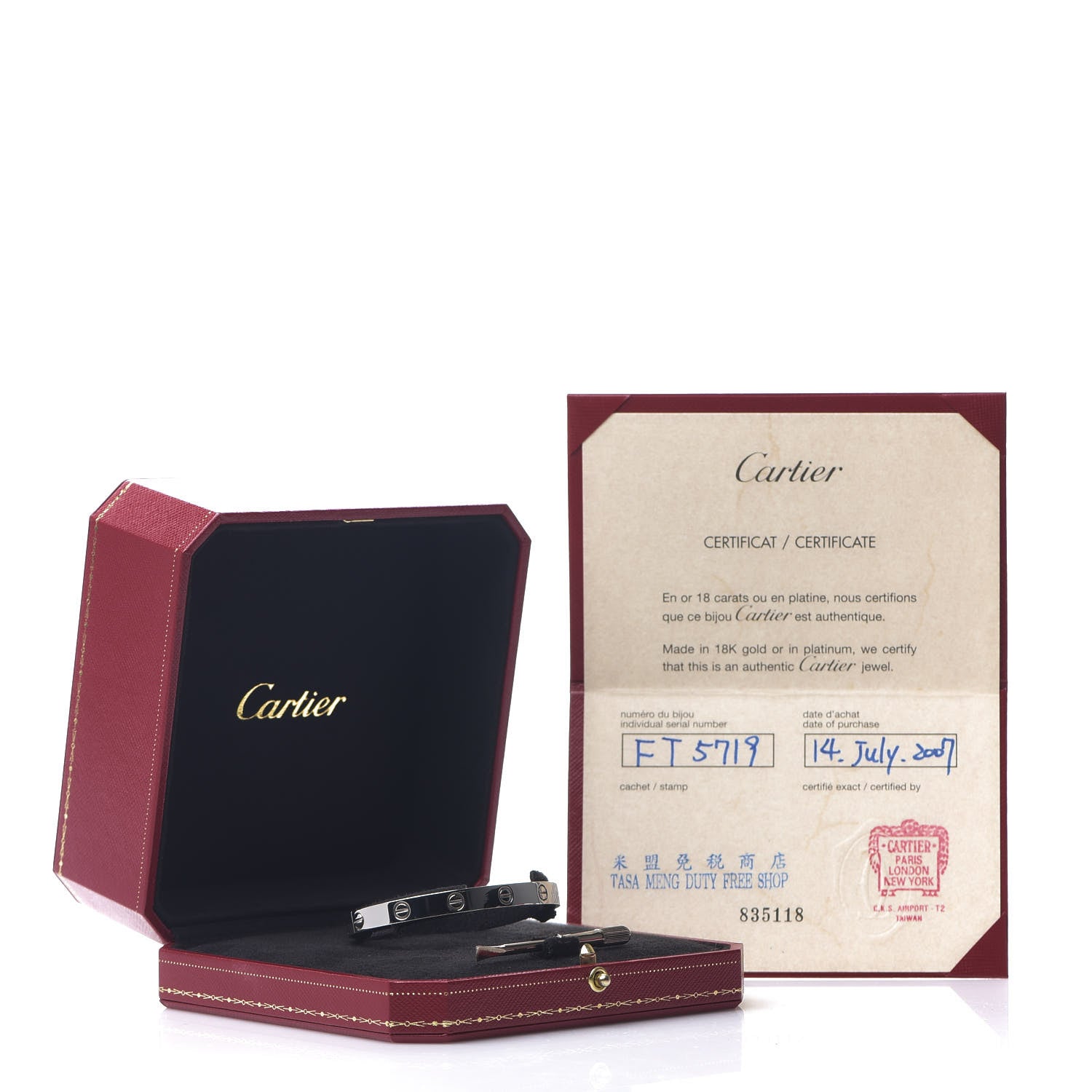 Cartier 18K White Gold LOVE Bracelet 17 5 of 5