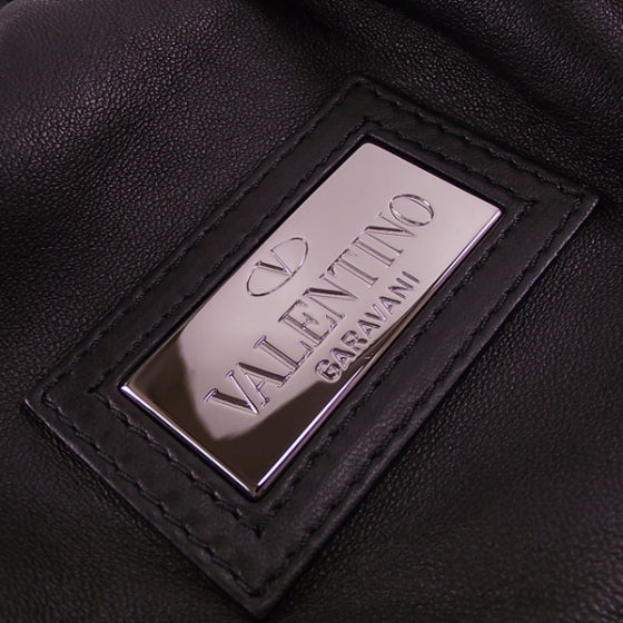 Valentino Garavani Calfskin Crystal Jaguar Clutch Black 8 of 9
