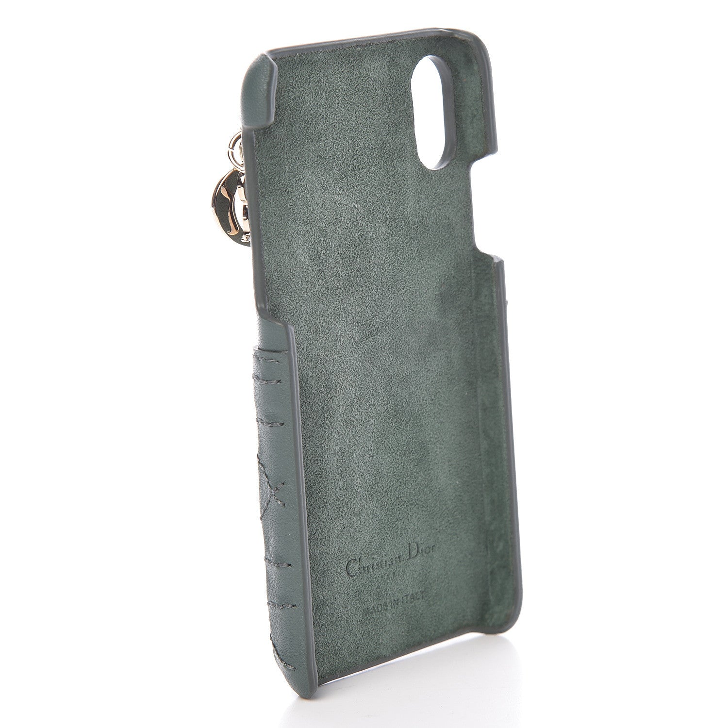 Christian Dior Lambskin Cannage Lady Dior Tech iPhone X XS Case Green 3 of 9