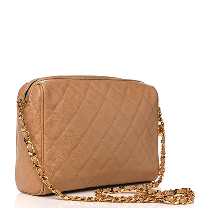 Chanel Caviar Quilted CC Camera Case Beige 2 of 22