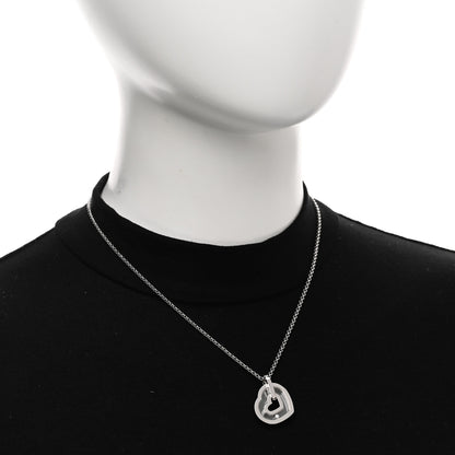 Chopard 18K White Gold Happy Diamonds Double Heart Pendant Necklace 2 of 5