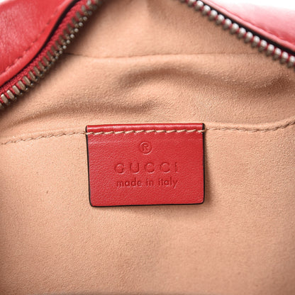 Gucci Calfskin Matelasse Small GG Marmont Chain Shoulder Bag Hibiscus Red 8 of 9