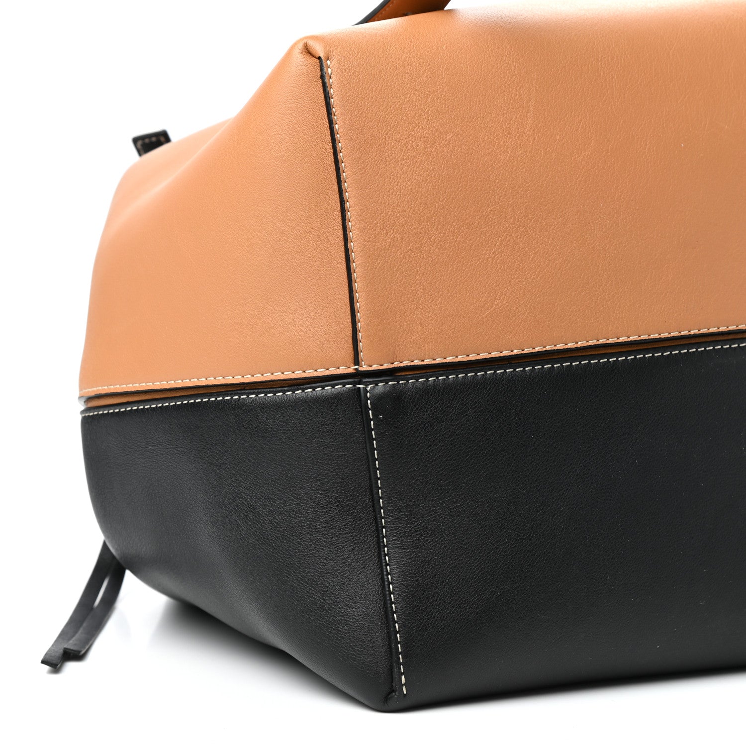 Loewe Calfskin Cube Two Tone Top Handle Bag Tan Black 7 of 9