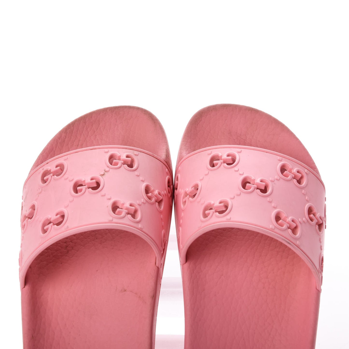 Rubber GG Monogram Perforated Womens Slide Sandals 36 Rose Box