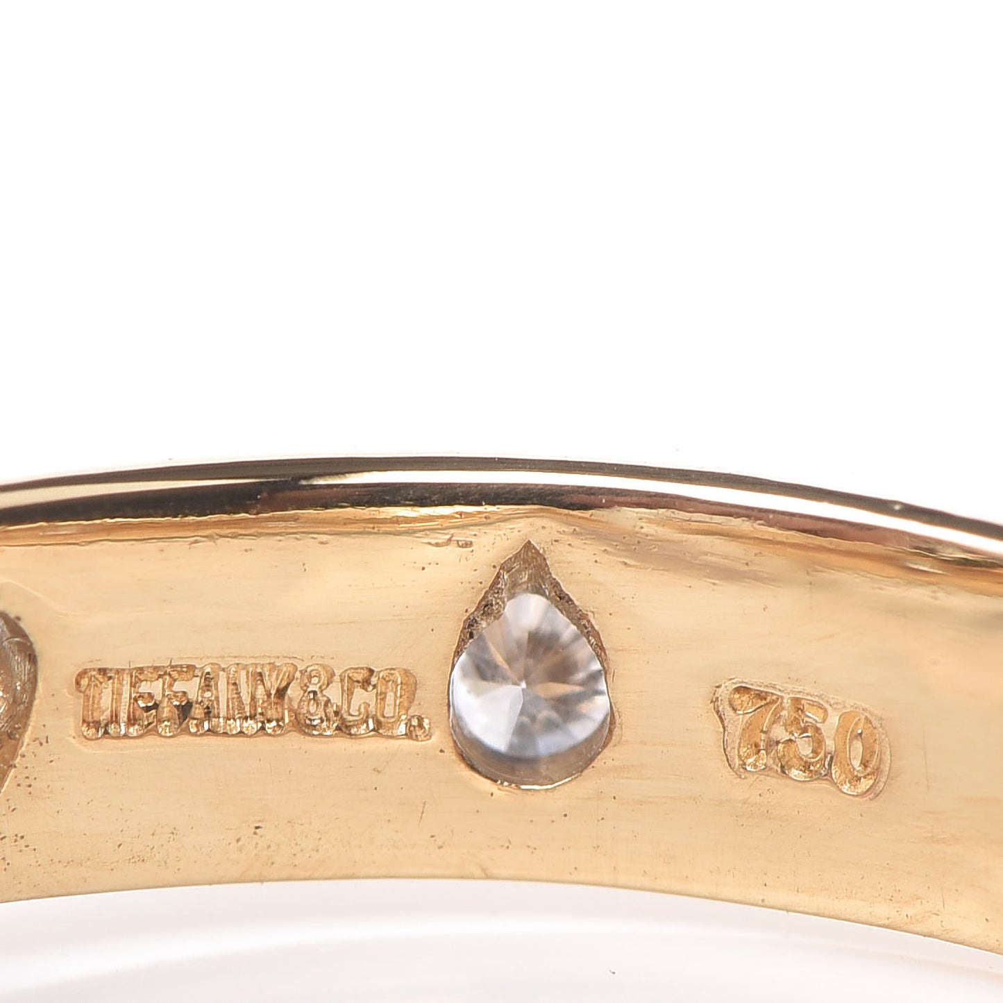18K Yellow Gold Platinum Diamond 4mm Etoile Band Ring 51 5.75