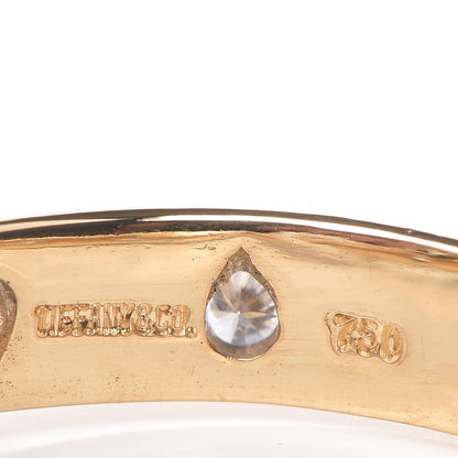 Tiffany 18K Yellow Gold Platinum Diamond 4mm Etoile Band Ring 51 5.75 4 of 5