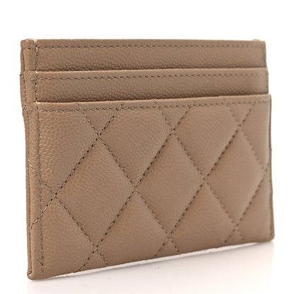 Chanel Caviar Quilted Crystal Card Holder Beige 3 of 8