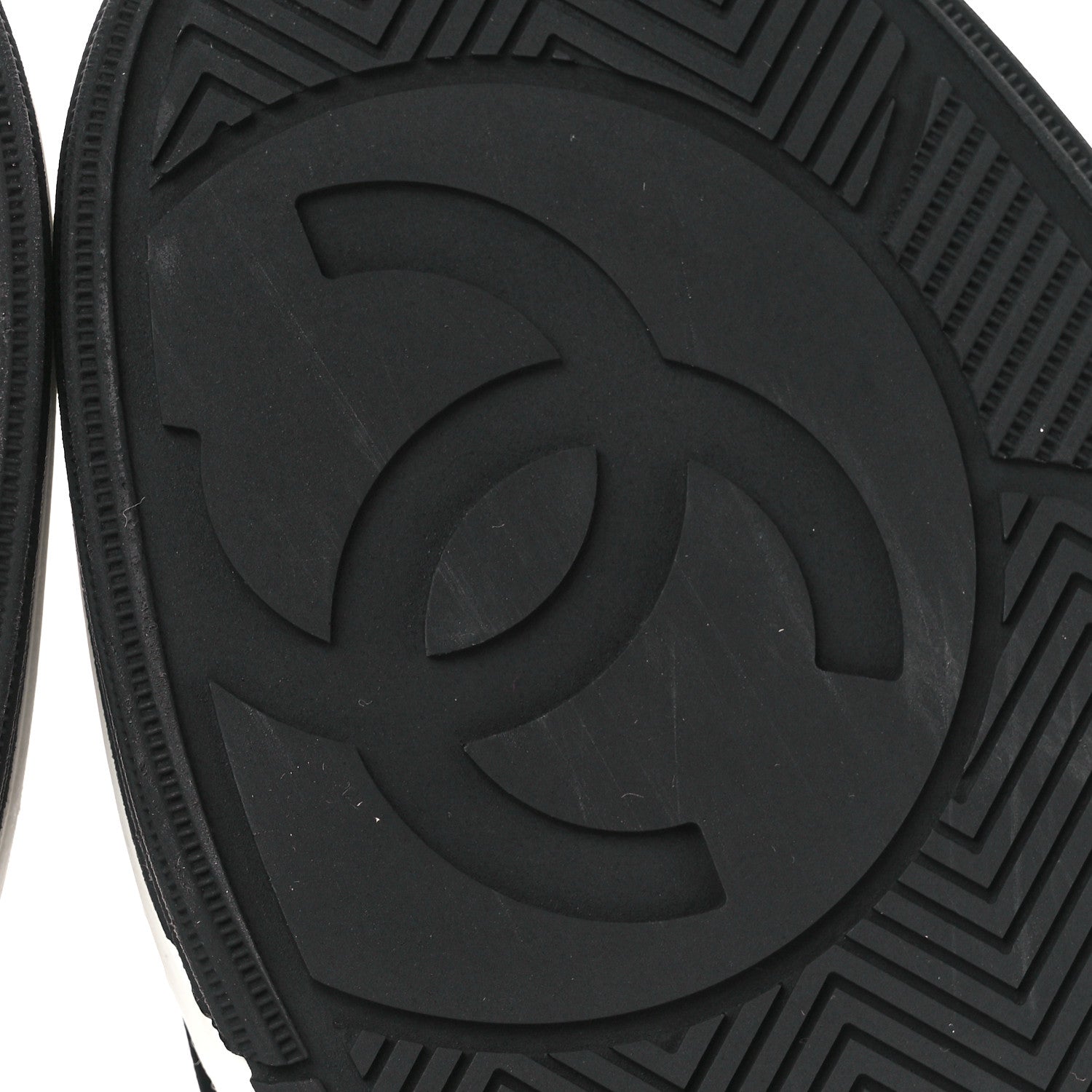 Chanel Fabric Womens Logo Sneakers 39.5 Black White 7 of 9