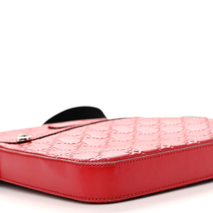 Gucci Guccissima Signature Small Messenger Bag Hibiscus Red 9 of 13
