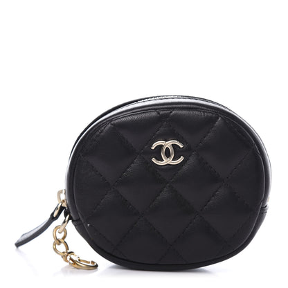 Chanel Lambskin Quilted Zip Around Classic Coin Purse Black 1 of 8