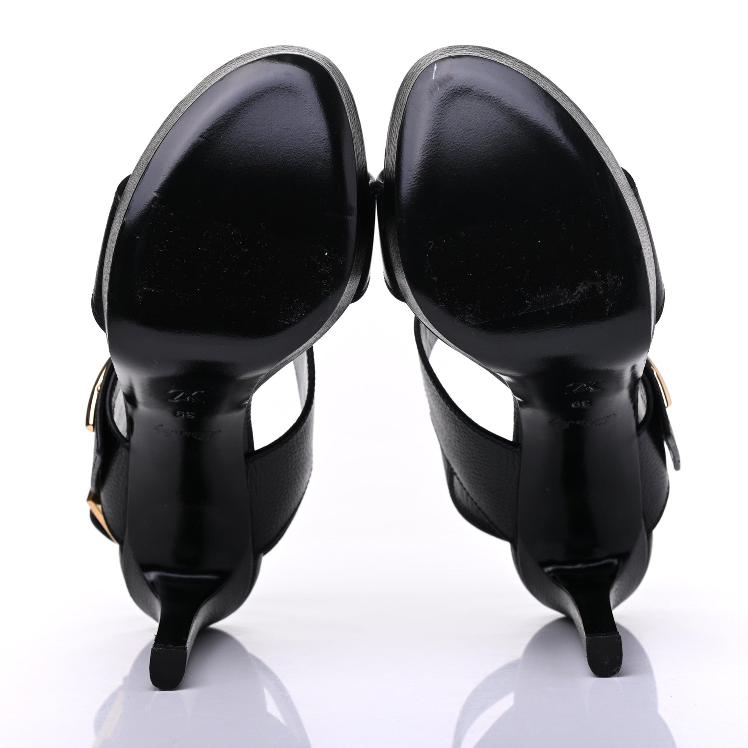Louis Vuitton Grained Calfskin Horizon Platform Sandals 39 Black 5 of 13