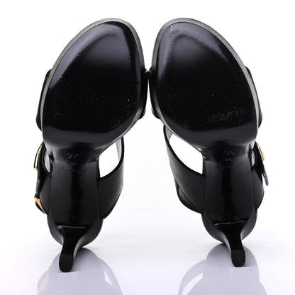 Louis Vuitton Grained Calfskin Horizon Platform Sandals 39 Black 5 of 13