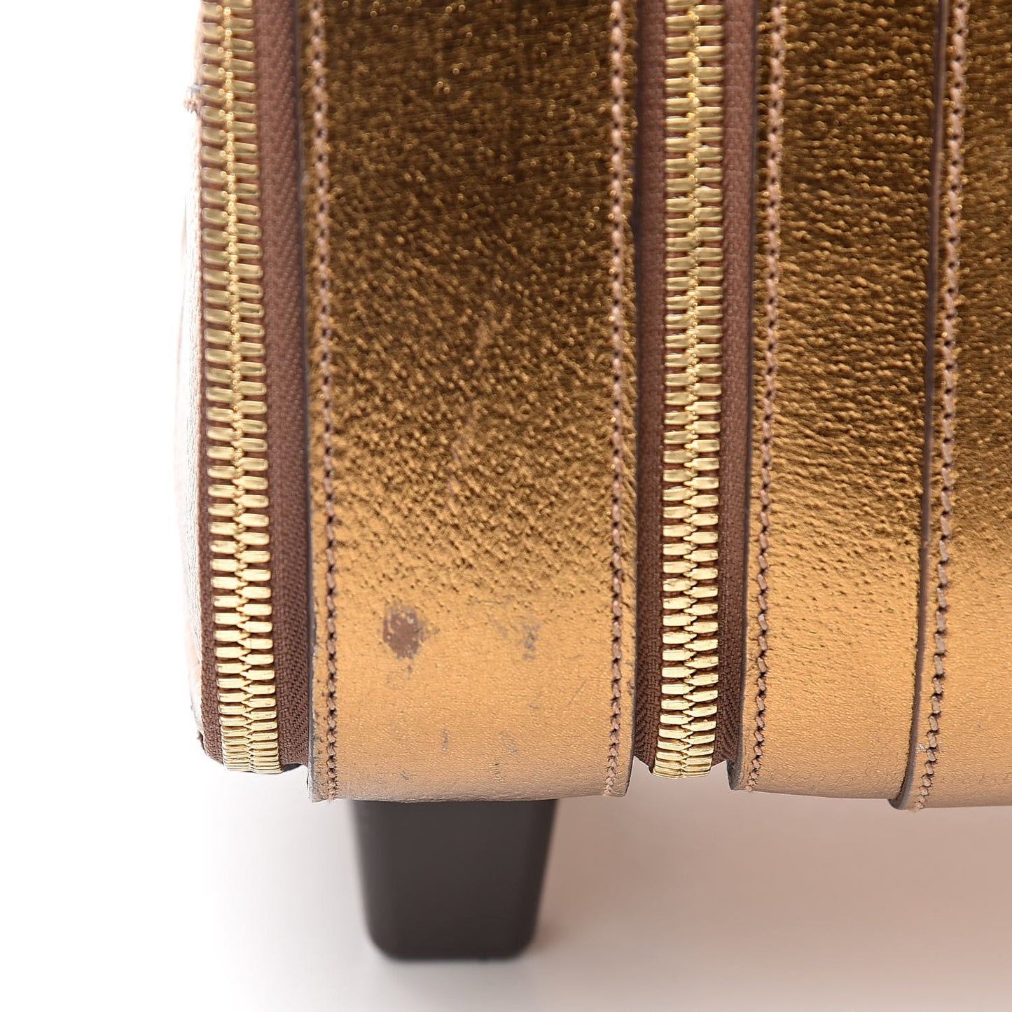 Metallic Cinghiale Canvas Trolley Luggage Naturale Oro