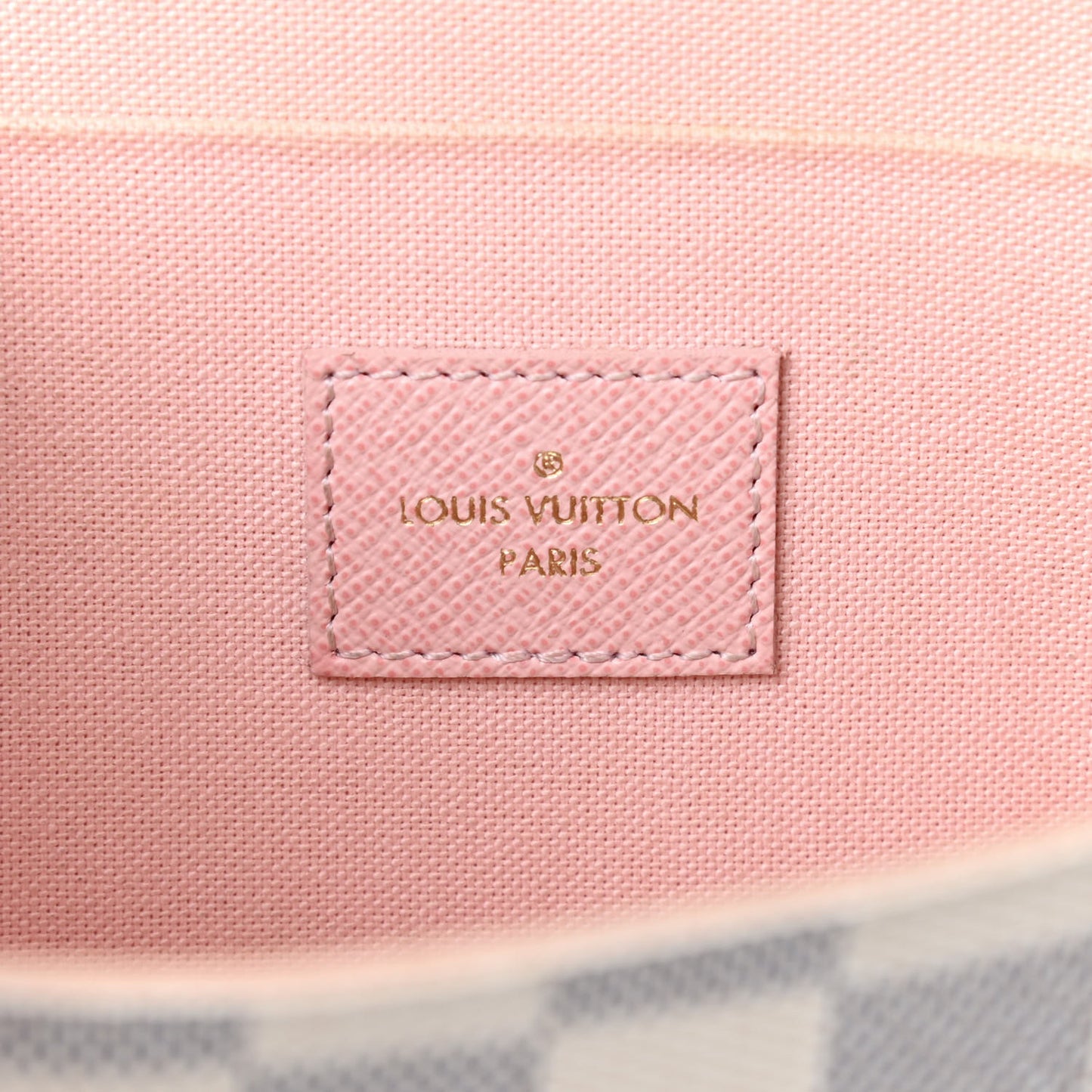 Damier Azur Pochette Felicie Chain Wallet Rose Ballerine