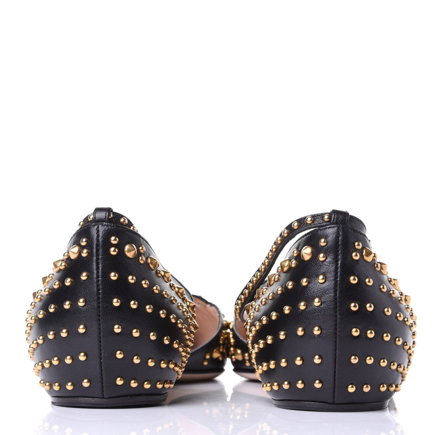 Malaga Kid Studded Pointed Toe Unia Flats 40 Black