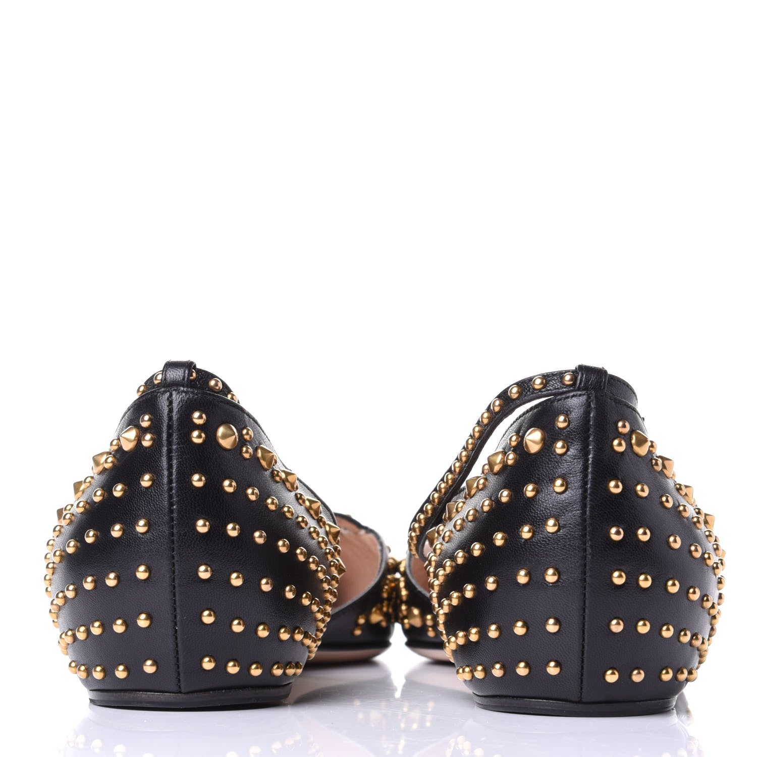 Gucci Malaga Kid Studded Pointed Toe Unia Flats 40 Black 6 of 10