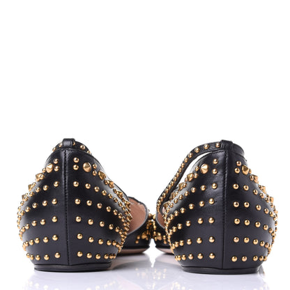Gucci Malaga Kid Studded Pointed Toe Unia Flats 40 Black 6 of 10
