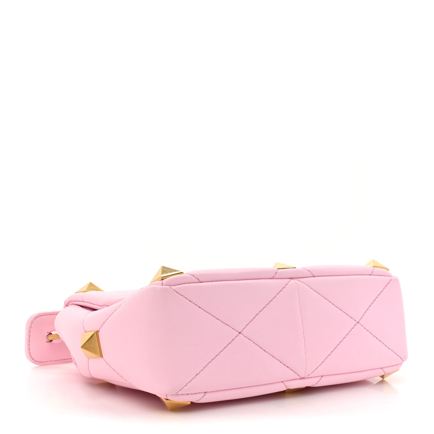 Nappa Medium Roman Stud Shoulder Bag Pink Borealis