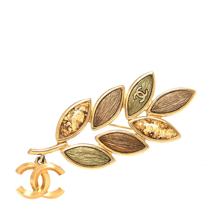 Chanel CC Leaf Brooch Gold 1 of 4
