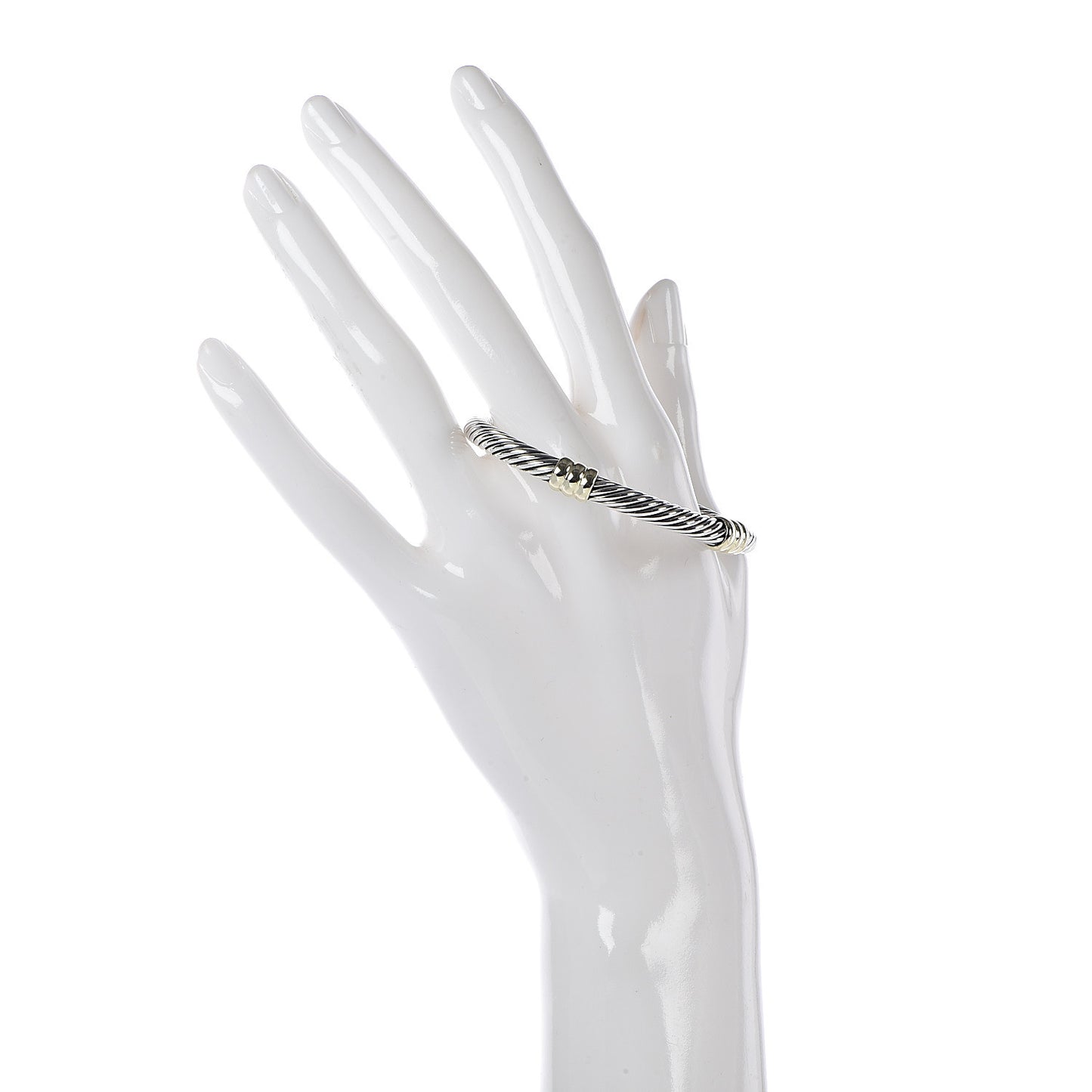 Sterling Silver 14K Yellow Gold 5mm Double Station Cable Classics Bracelet