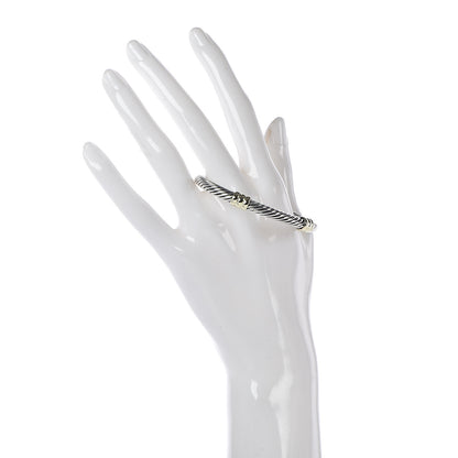 David Yurman Sterling Silver 14K Yellow Gold 5mm Double Station Cable Classics Bracelet 2 of 5