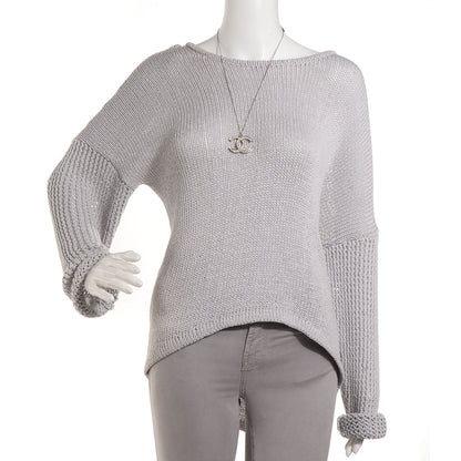 Chanel Crystal Large CC Necklace Silver 2 of 5