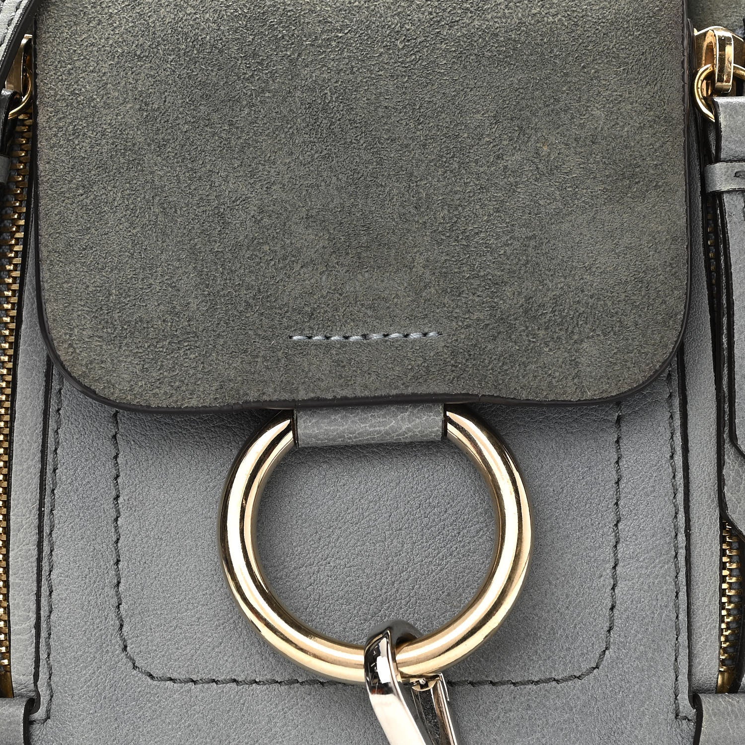 Chloe Suede Calfskin Small Faye Backpack Washed Blue 8 of 19