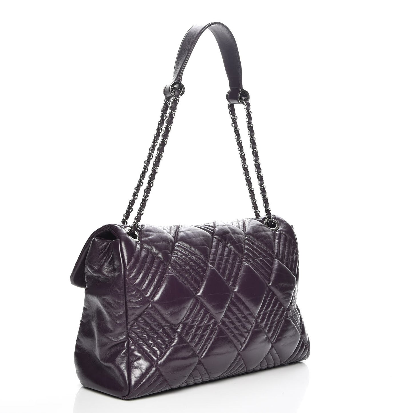 Lambskin In and Out Maxi Flap Purple